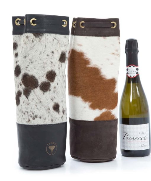 These handmade Cowhide Wine Coolers are the perfect present for those who love the outdoors