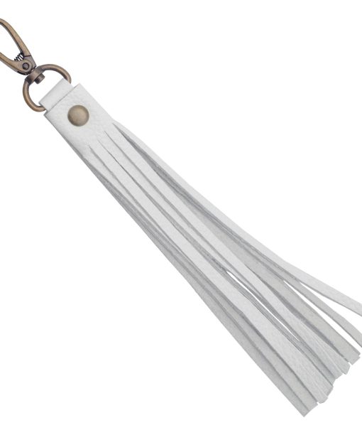 Jambo Leather Shada Tassels - white